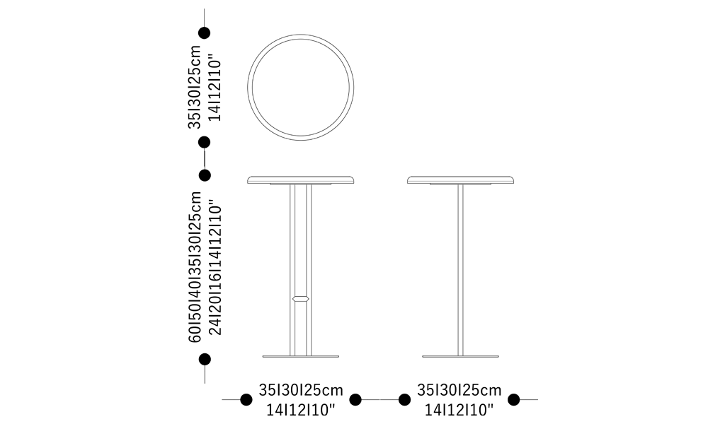 Image of the main dimensions of the product